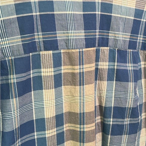 Nautica Men's Blue Plaid Button Down Polo Shirt, 100% Cotton, Like New, 2XL - Picture 6 of 9